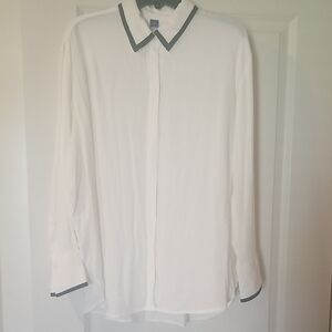 Old Navy White Dress Shirt with Black Accents